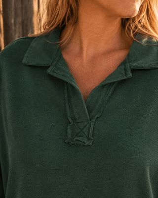 The Marina Short Sleeve Top- Dark Green - The Salty BabeTop