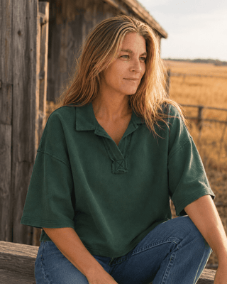 The Marina Short Sleeve Top- Dark Green - The Salty BabeTop