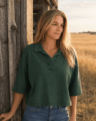 The Marina Short Sleeve Top- Dark Green - The Salty BabeTop