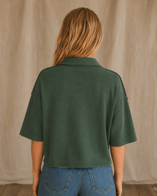 The Marina Short Sleeve Top- Dark Green - The Salty BabeTop