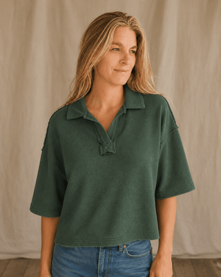The Marina Short Sleeve Top- Dark Green - The Salty BabeTop