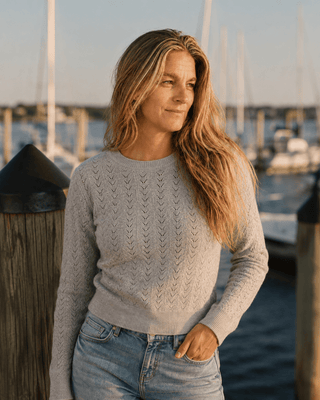 The Rose Island Crochet Sweater Top - Grey - The Salty BabeSweaters
