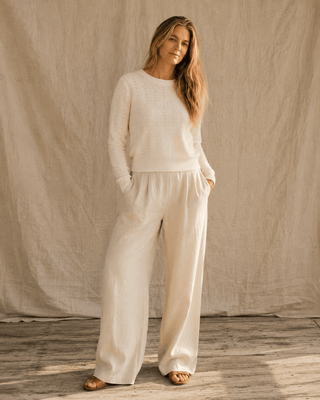 The Rose Island Crochet Sweater Top - Ivory - The Salty BabeSweaters