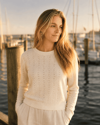 The Rose Island Crochet Sweater Top - Ivory - The Salty BabeSweaters