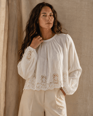 The Sea Fog Lace-Trim Top - The Salty BabeTop