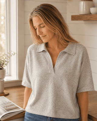 The Slow Morning Short Sleeve Sweater-Heather Grey - The Salty BabeShort Sleeve Tops
