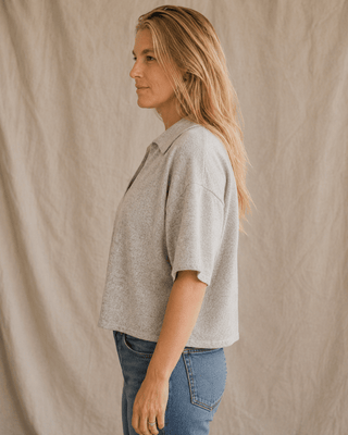 The Slow Morning Short Sleeve Sweater-Heather Grey - The Salty BabeShort Sleeve Tops