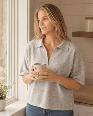 The Slow Morning Short Sleeve Sweater-Heather Grey - The Salty BabeShort Sleeve Tops