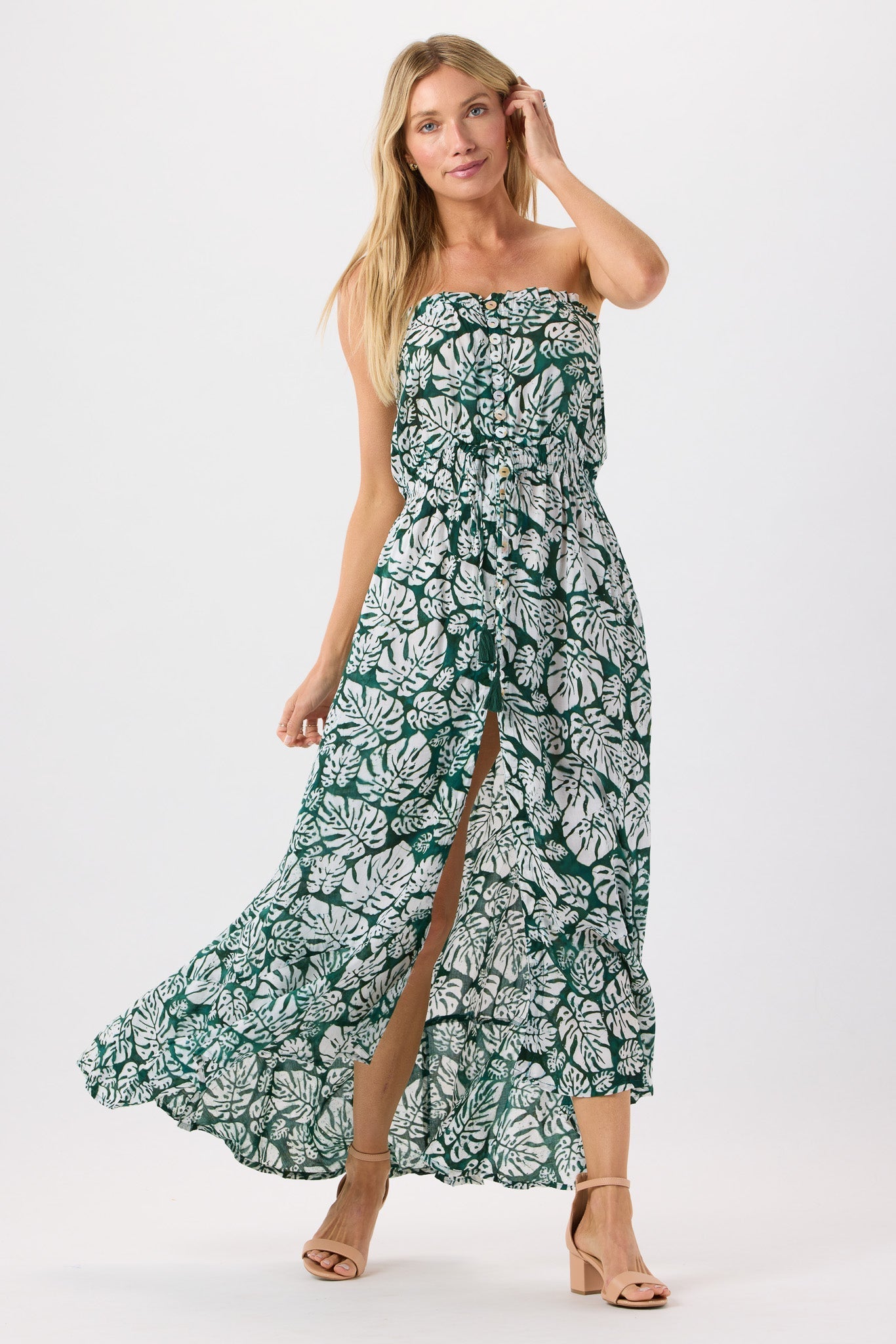 TIARE HAWAII Ryden Maxi Dress - Batik Monstera Leaf - The Salty BabeDresses