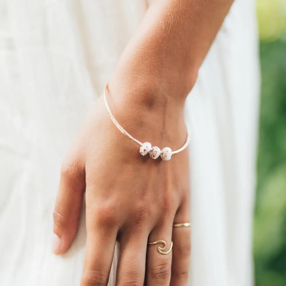 Tri - Puka Shell Bangle - The Salty Babebracelet