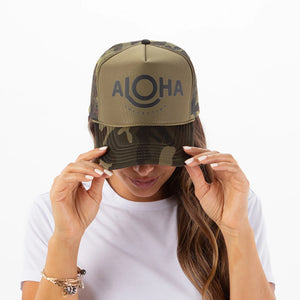 ALOHA COLLECTION Aloha trucker hat-Black/Camo