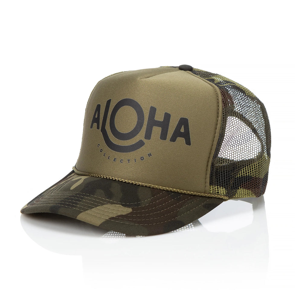 ALOHA COLLECTION Aloha trucker hat-Black/Camo