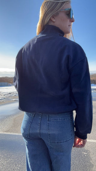 True Blue USA Quarter Zip Sweatshirt - The Salty BabeLong Sleeve Tops