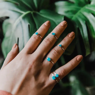 Turquoise Stacking Rings - The Salty BabeJewelry