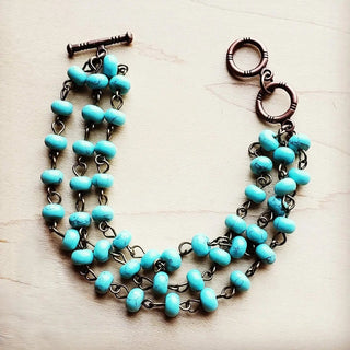 Turquoise Triple Strand Bracelet - The Salty BabeJewelry