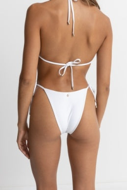 RHYTHM Classic tie side bikini bottom-White