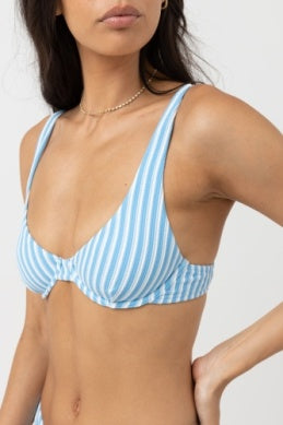 RHYTHM Sunbather Stripe Underwire bikini top-Ocean