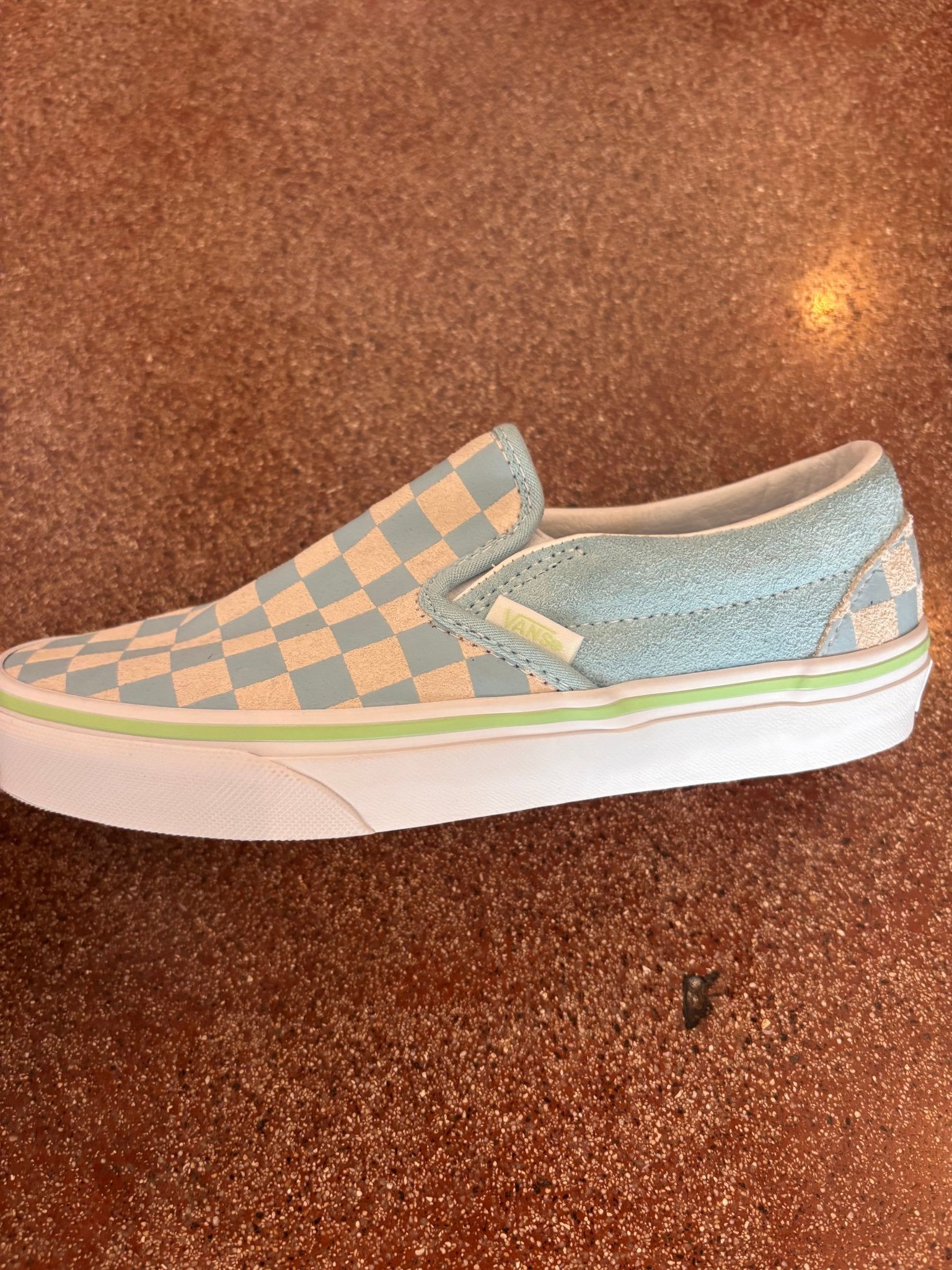 VANS Classic Slip-On Checkerboard Shoe - Crystal Blue – The Salty Babe