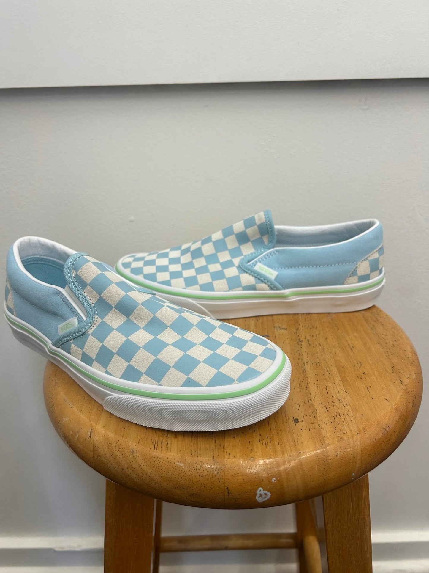 VANS Classic Slip-On Checkerboard Shoe Crystal Blue – The Salty Babe