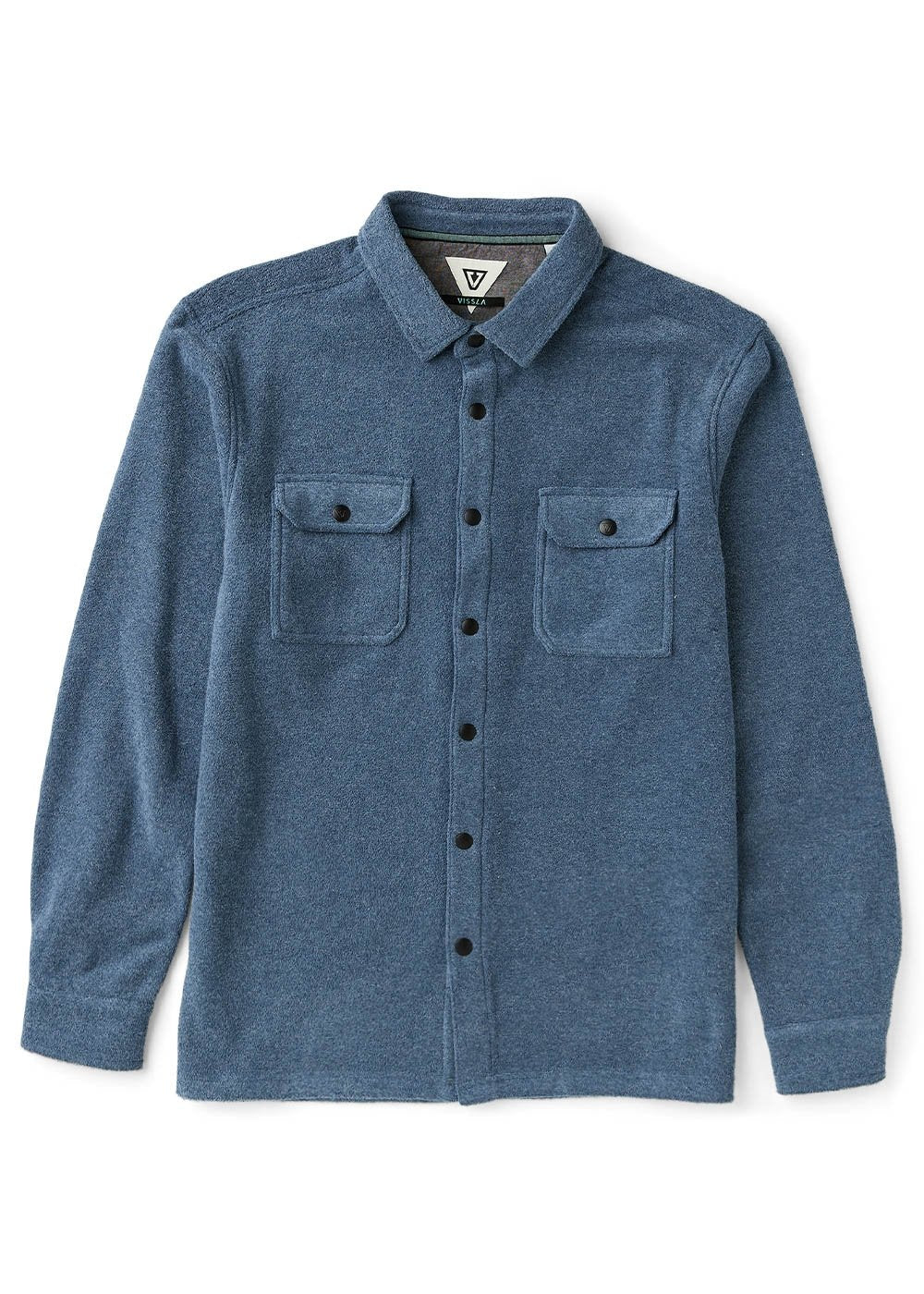 VISSLA Looper Terry Eco Long Sleeve Shirt - Dark Denim - The Salty Babemens