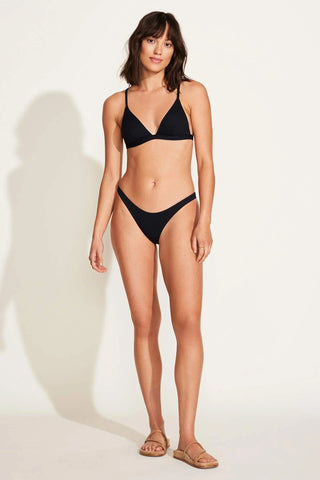VITAMIN A California High Leg Bikini Bottom - Black - The Salty BabeSwim Bottoms