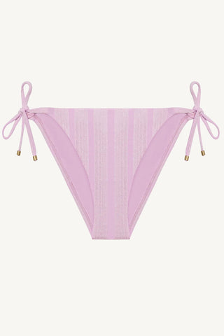 VITAMIN A Elle Tie Side Bikini Bottom - Orchid Shiny Stripe - The Salty BabeSwim Bottoms