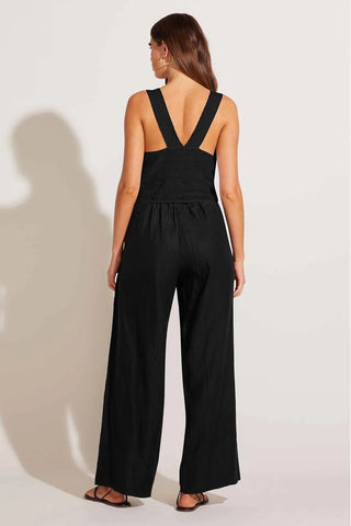 VITAMIN A Tallows Linen Crop Top - Black - The Salty Babecrop top