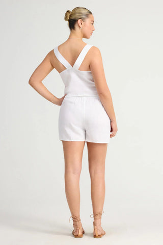 VITAMIN A Tallows Linen Short - White - The Salty BabeShorts