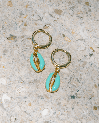 VOYAGE Enamel Puka Shell Hoop Earrings - The Salty BabeJewelry