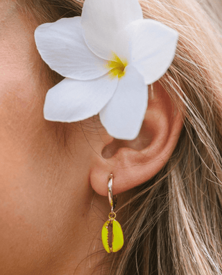 VOYAGE Enamel Puka Shell Hoop Earrings - The Salty BabeJewelry