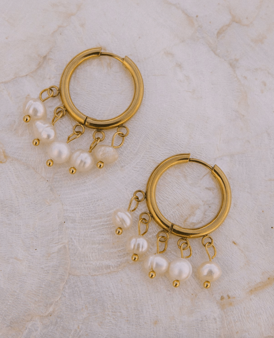VOYAGE Pearl Drop Hoop Earrings - The Salty BabeJewelry