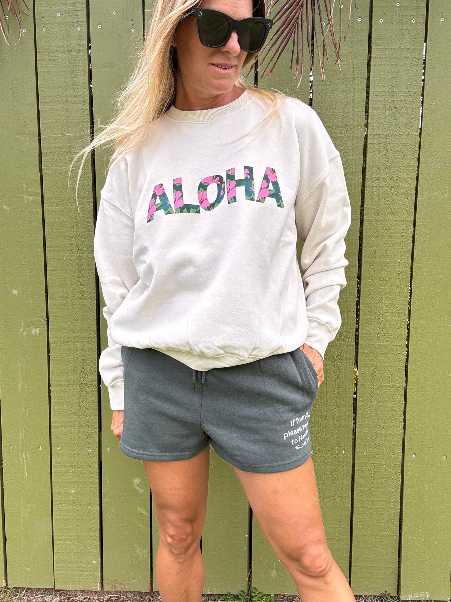 Water Hibiscus ALOHA sweatshirt - The Salty BabeFleece Tops
