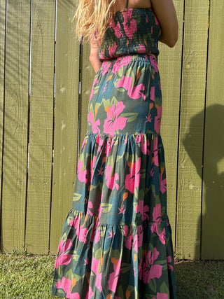 Water Hibiscus Tiered Maxi Skirt - The Salty BabeSkirts