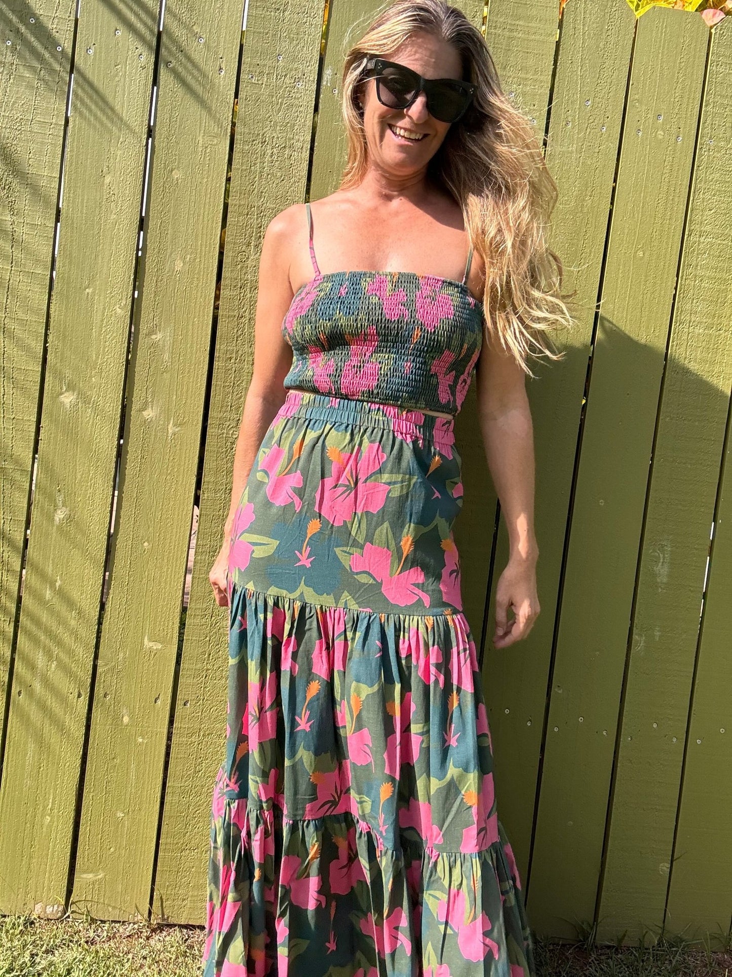 Water Hibiscus Tiered Maxi Skirt - The Salty BabeSkirts