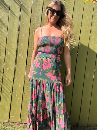 Water Hibiscus Tiered Maxi Skirt - The Salty BabeSkirts