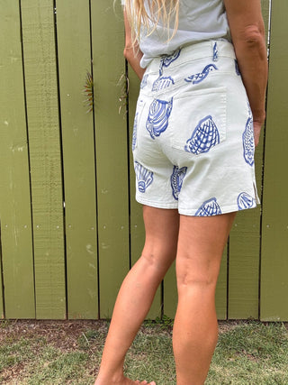 Watercolored Sea Shells Shorts - The Salty BabeShorts