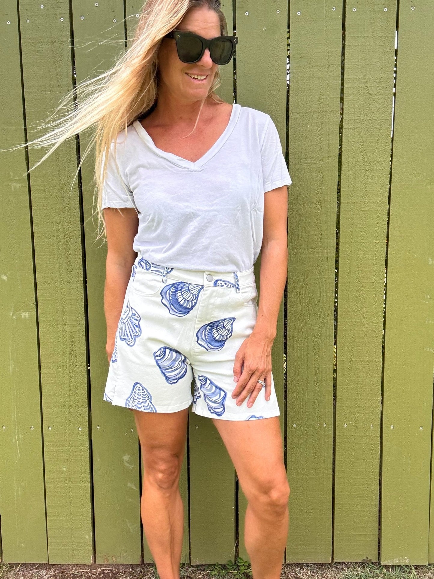 Watercolored Sea Shells Shorts - The Salty BabeShorts