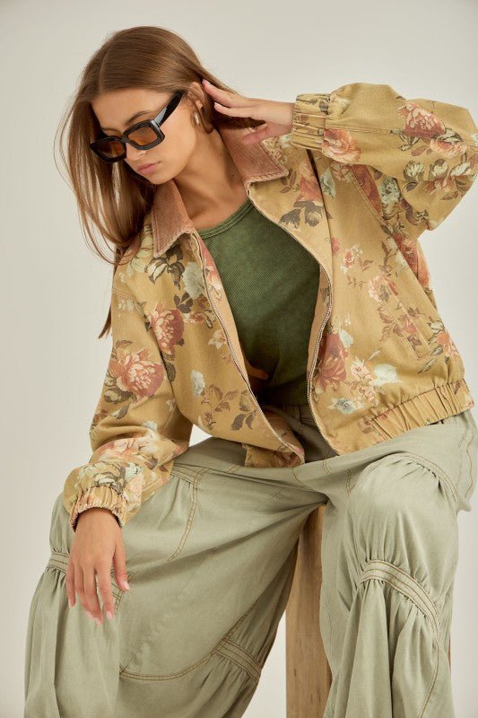 Wild & Floral Zip - Up Jacket - The Salty BabeJackets