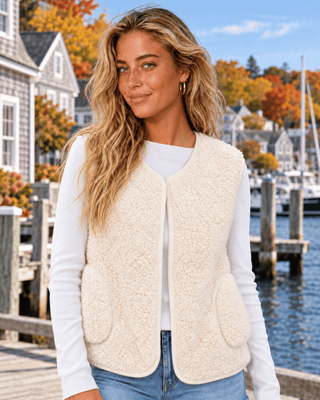 Winter Trails Vest - Cream | The Salty Babe