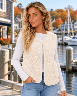 Winter Trails Vest - Cream | The Salty Babe