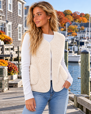 Winter Trails Vest - Cream | The Salty Babe