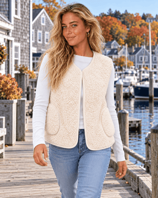 Winter Trails Vest - Cream | The Salty Babe