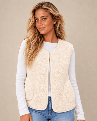 Winter Trails Vest - Cream | The Salty Babe