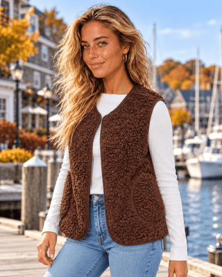 Winter Trails Vest - Dark Brown | The Salty Babe