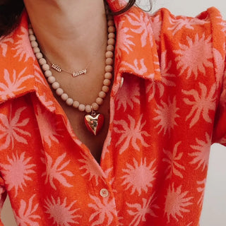 Wood and Gold Heart Necklace - The Salty BabeJewelry