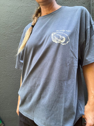 World Is Your Oyster Oversized tee-Navy - The Salty BabeGraphic Tee Shirts