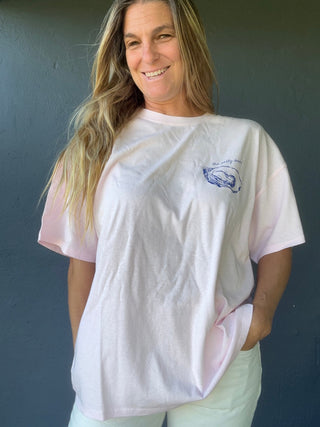 World Is Your Oyster Oversized tee-Pink - The Salty BabeGraphic Tee Shirts