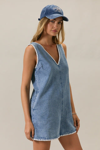 Worn Denim Romper - The Salty BabeRomper