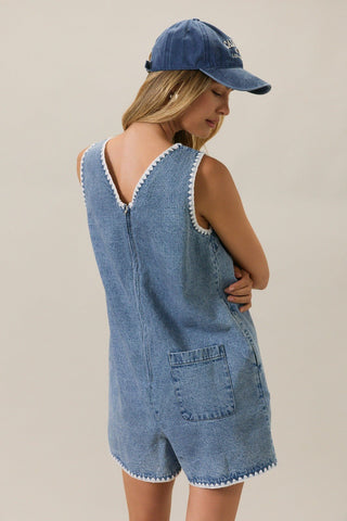 Worn Denim Romper - The Salty BabeRomper