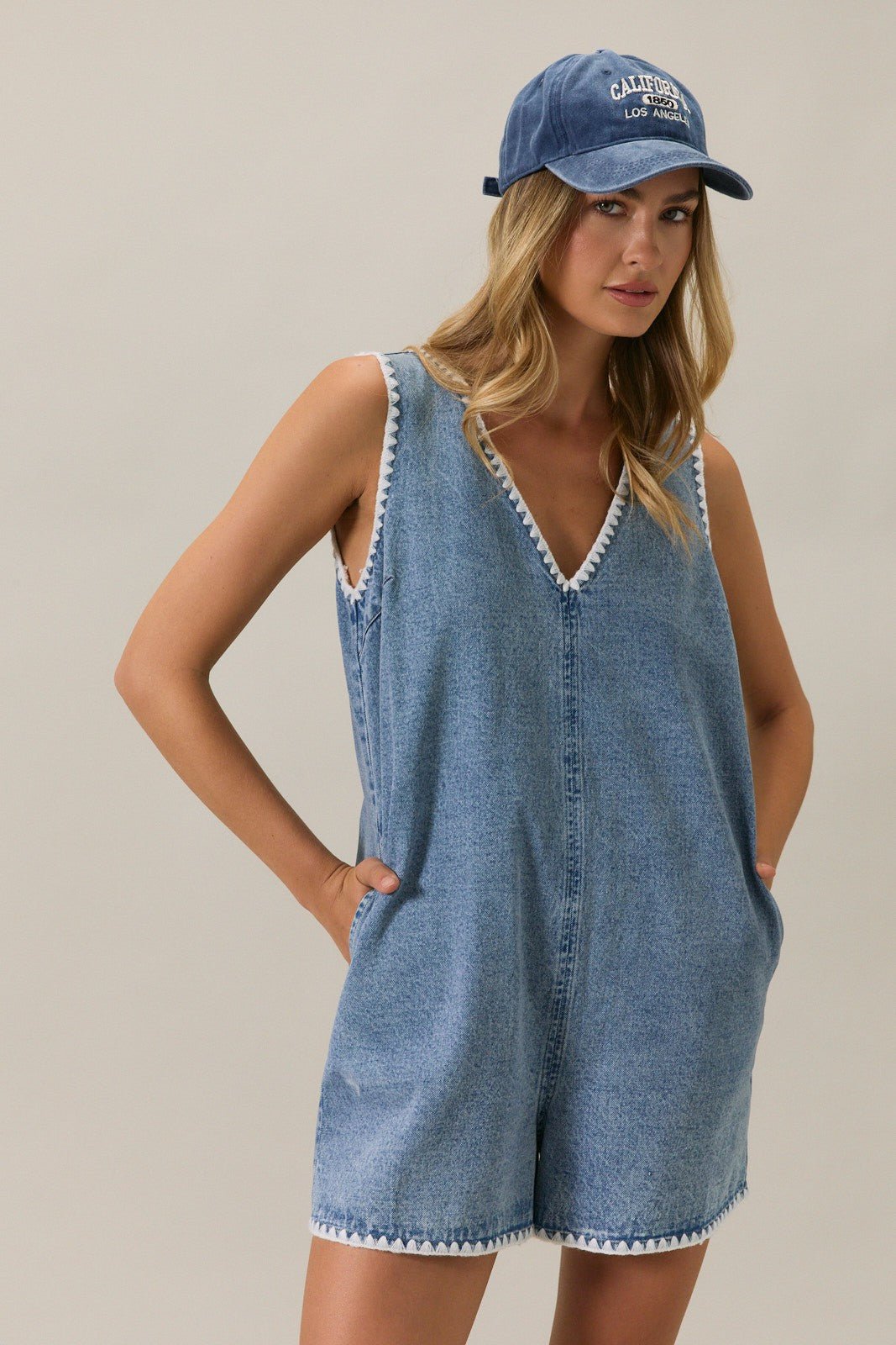 Worn Denim Romper - The Salty BabeRomper